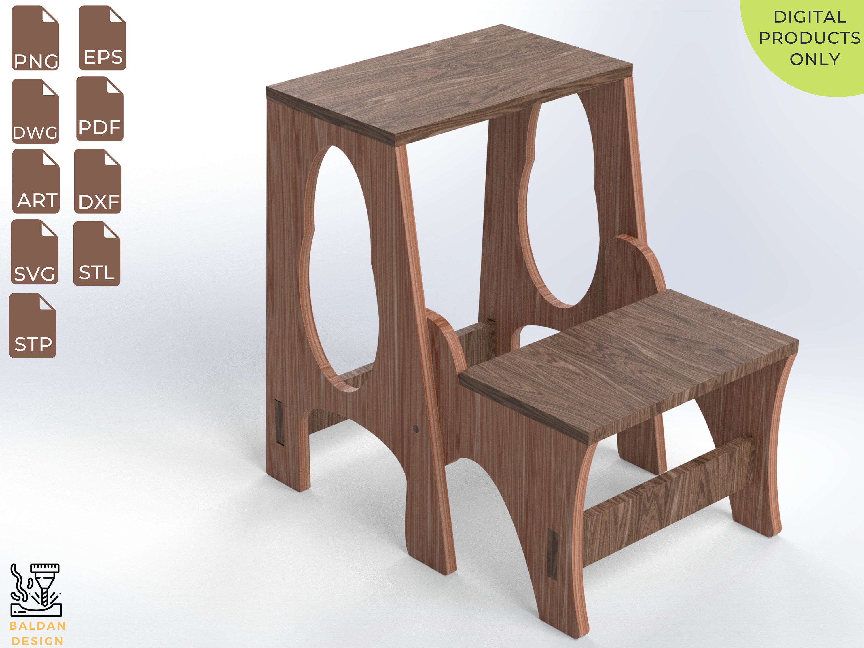 Kids Stool Design for Milling, CNC Design for Wooden Do It Yourself ...