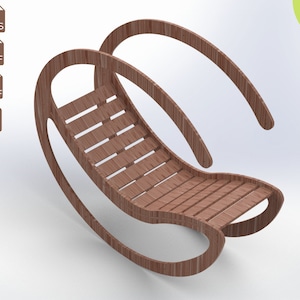 Garden Rocking Chair CNC File For Wooden Furniture,Laser Cut Wooden File For Garden Rocking Chair,DXF File For Kids Rocking Chair Project