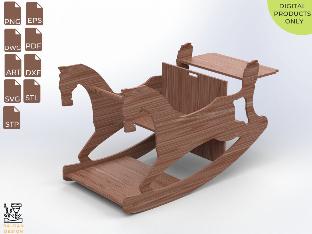 Kids Rocking Horse CNC File for Wooden Furniture,laser Cut Wooden File ...