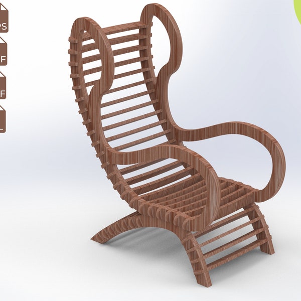 Chair CNC File For Wooden Furniture, Laser Cut Wooden File For Chair, DXF File For Chair DIY Project,İnterior Design, Architectural Design