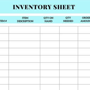 Printable Inventory Count Sheet