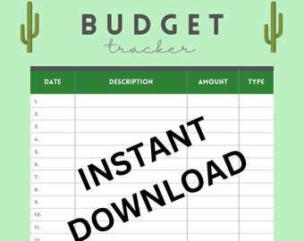 Cactus Budget Planner: Printable Weekly Debt Tracker (Digital Download)