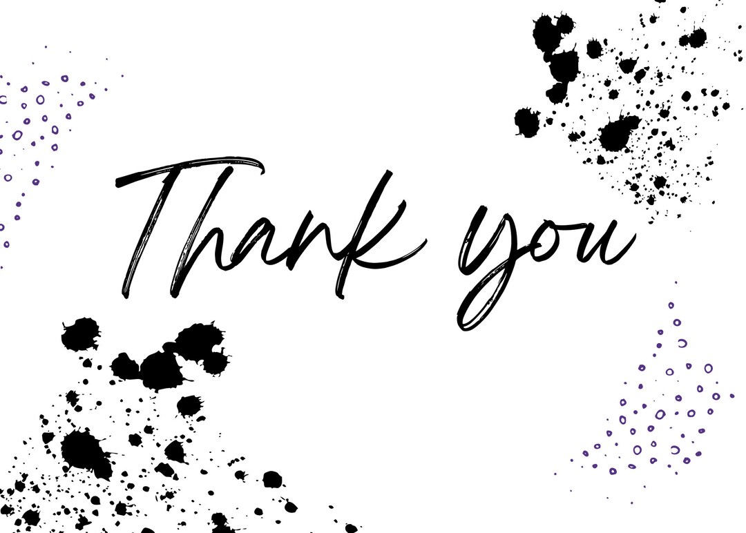 Digital Thank You Card, Digital Download, 5x7 Printable Card, Instant