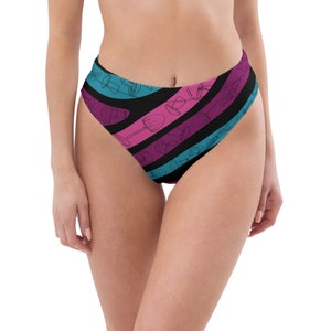 Psychedelic Mushroom Recycled high-waisted bikini bottom