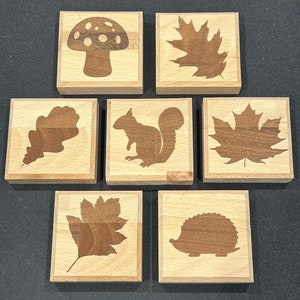 Kleine Herbstmotive aus Holz für die Fensterbank