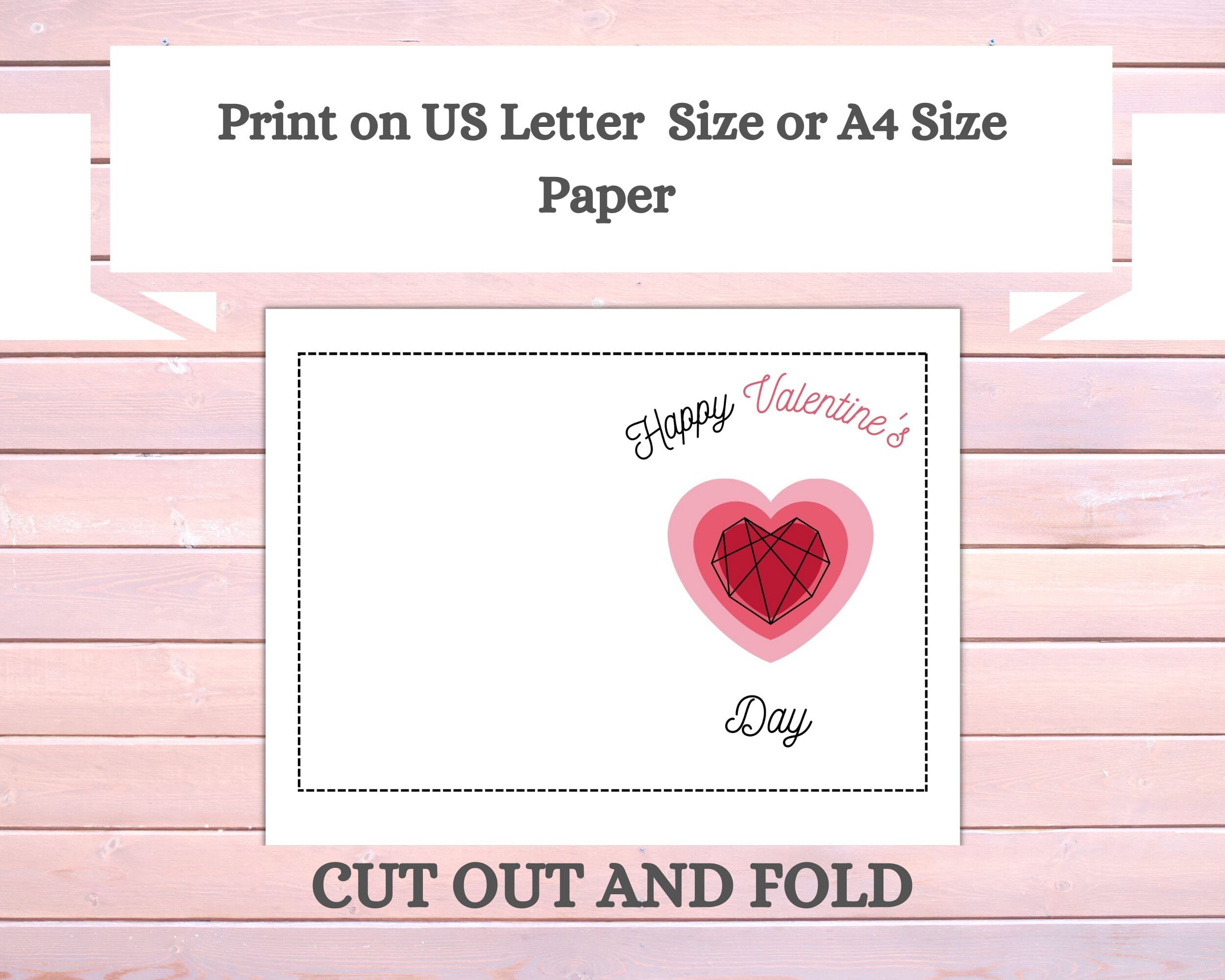 Unique Printable Valentine's Day Cards With Geometric Hearts 10 Cards ...