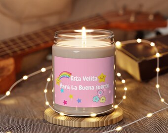 Velita Para La Buena Suerte Scented Soy Candle, 9oz, Funny Candles Gift For Women, Scented Candle Quotes