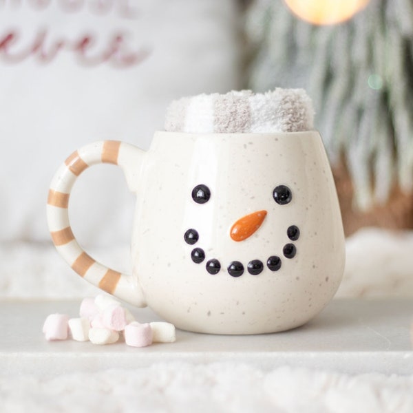 Holiday gift set, Christmas Snowman Mug and Sock Gift Set, Christmas Gift Sets, Christmas Snowman Mug