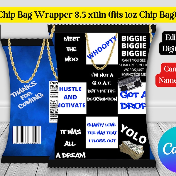 Customizable Hip Hop Chip Bag