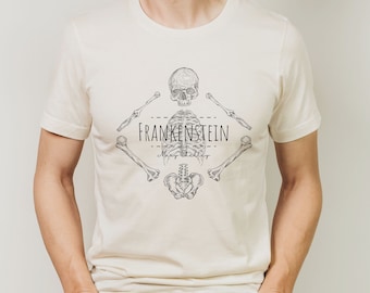 Frankenstein Shirt, Literary Book Nerd Tee, Mary Shelley Monster TShirt, Dark Academia Gothic Aesthetic Apparel, English Literature T-Shirt