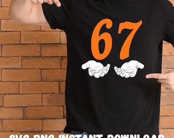 Six Seven Meme Hands SVG PNG: Viral Gen Z Design (digital Download