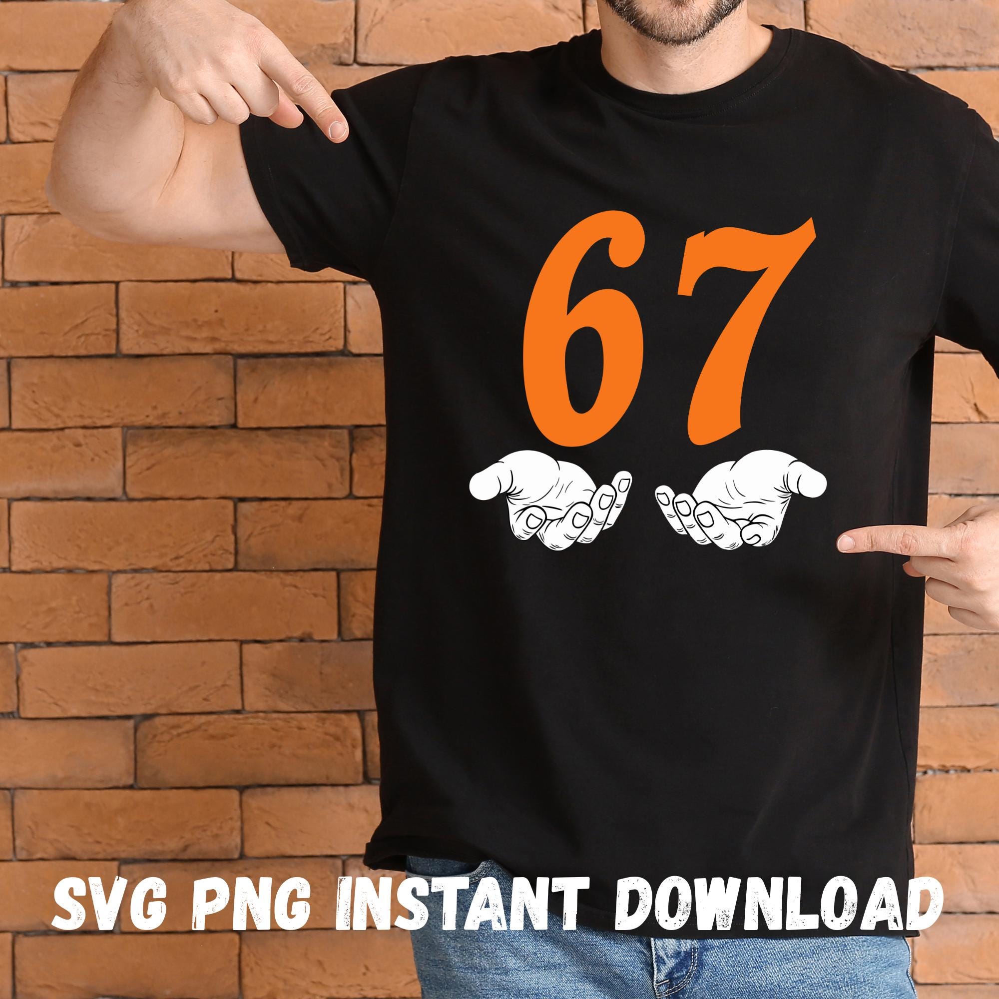 Six Seven Meme Hands SVG PNG: Viral Gen Z Design (digital Download