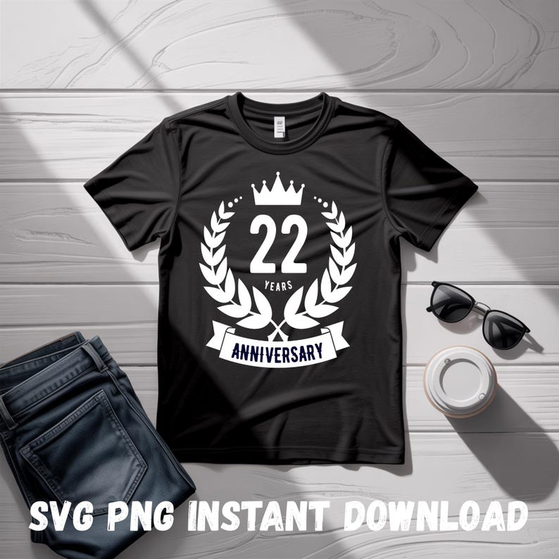 22nd Anniversary Monogram SVG: Personalized Wedding Date Design ...