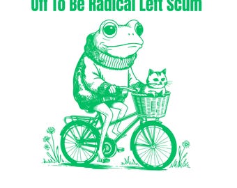 Radical Frog Cat Bicycle Protest Art: Anti Fascism Resistance (Digital Download)