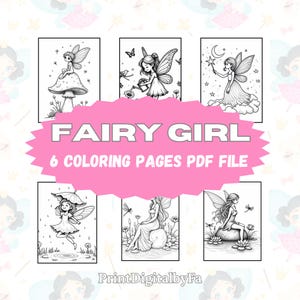 Cute Fairy&#39;s Life Malseiten - magische, entspannende, druckbare Feen für Stressabbau und Kreativität!