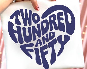 Retro USA Heart 250th Anniversary PNG: Patriotic Typography (Digital Download)