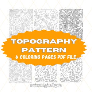 Topography Pattern Coloring Pages | Abstract Geometric Designs | Relaxing Digital Download PDF
