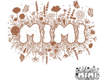 Floral Mimi PNG Wildflowers Grandma Preppy shirt design Coquette  (Digital Download)