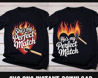 Funny Valentine's Day Couple SVG Bundle: Matching Love Quotes (Digital Download
