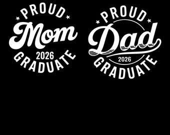 Proud Mom and Dad 2026 Graduate Bundle: Matching Family SVG PNG (Digital Download)