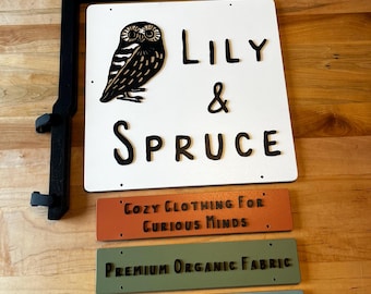 Quadratisches Geschäftsschild, Holz-Shop-Logo-Schild, Schild für Veranstaltungen, Crafter Show-Schild, Verkäufer-Schild, Geschäftsschild, benutzerdefiniertes Laser-Cut-Schild