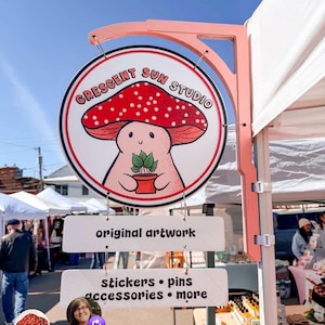 14x3 rectangle Hang-Downs for added description on Market Signs, Farmers Market, Trade Show, Vendor Sign, Tent sign, Vendor Sign
