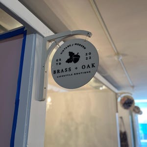 Printed and 3D Consignment Custom Sign Round Business Commercial Signage Made to Order Store Small Shop Logo Wooden Handmade