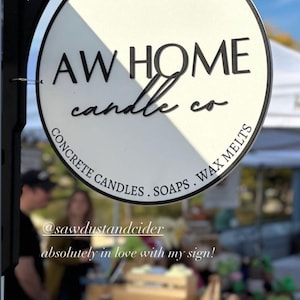 Custom Candle Vendor Hanging Tent Sign and Magnetic Bracket