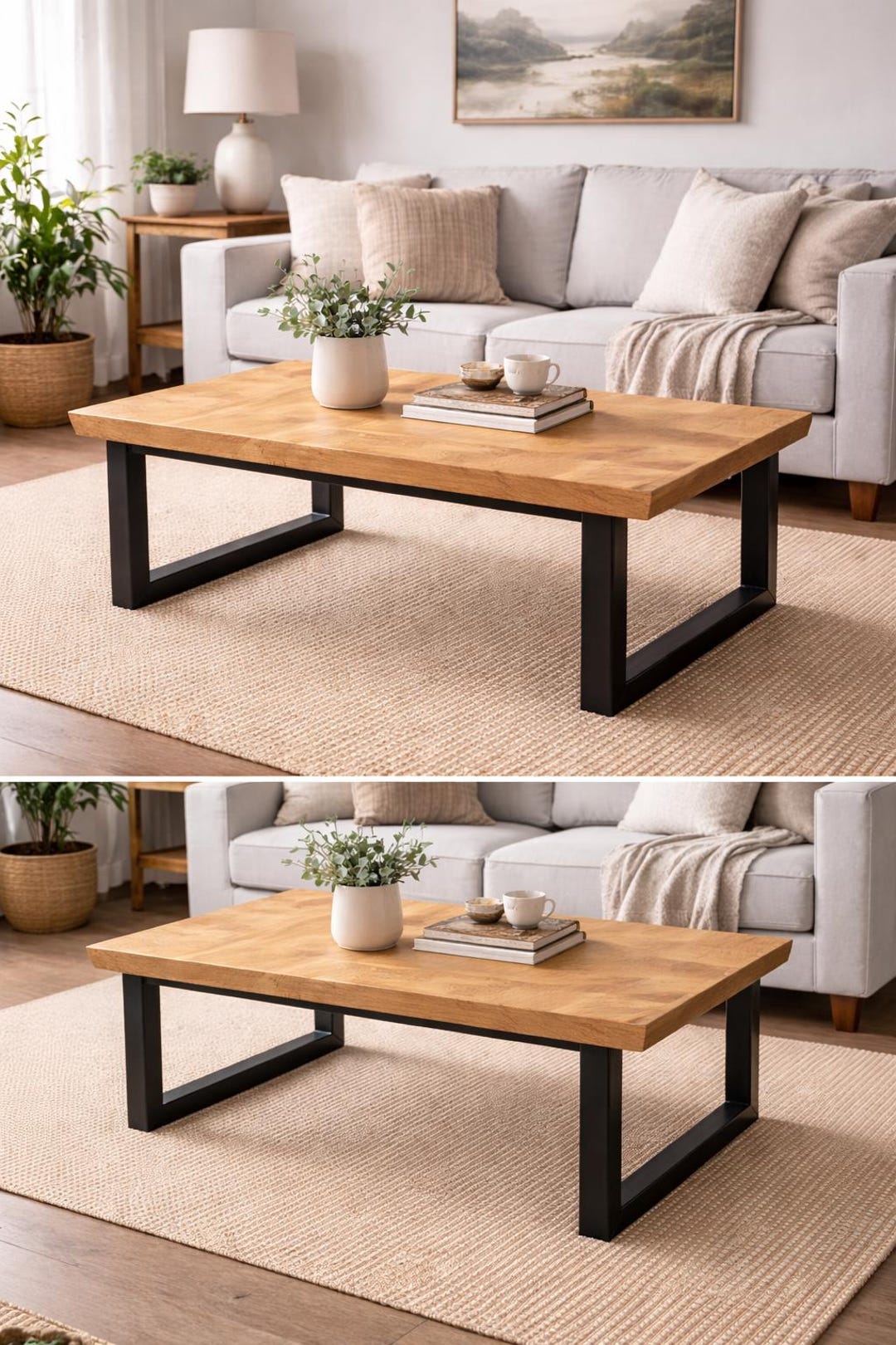 Handmade Solid Oak Coffee Table | Industrial Style | Custom Sizes ...