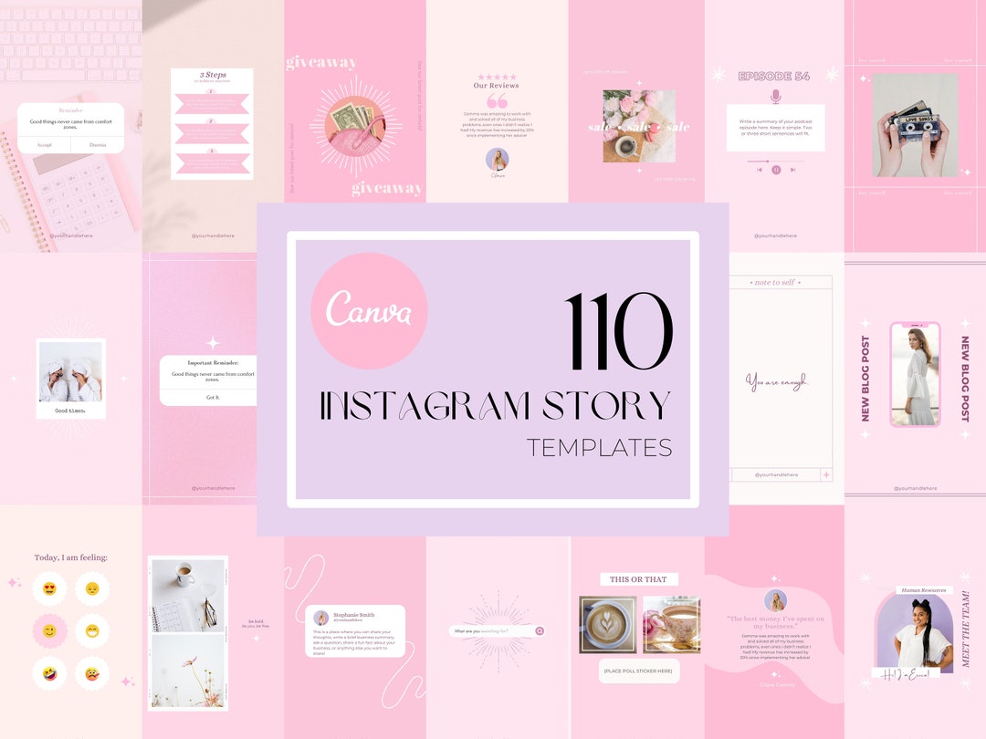 110 Pink Instagram Story Templates | Instagram Story Template Canva ...