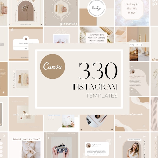 330 Minimal Instagram Templates | Instagram Templates Canva | Instagram Post Bundle | Instagram Templates Business | Instagram Templates