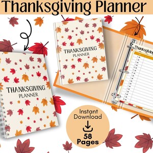 Thanksgiving Planner Digital Thanksgiving Planner Printable Thanksgiving Menu Goodnotes Planner  Meal Planner Digital Inserts Holiday Plans