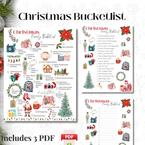 Christmas Bucket List Printable | Christmas To Do List | Winter Bucket List Template | Holiday Activities | Custom Bucket List