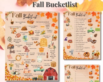 Fall Bucket List | Fall Printable | Fall Planner | Fall To Do List | Printable Autumn Bucket List | Instant Download | Fall Checklist
