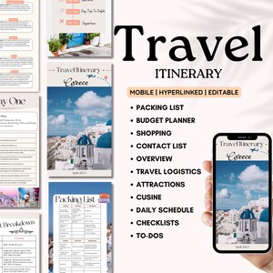 Digital Travel Itinerary | Digital Travel Planner | Travel Journal | Vacation Planner | Iphone Digital Planner | Ultimate Travel Planner