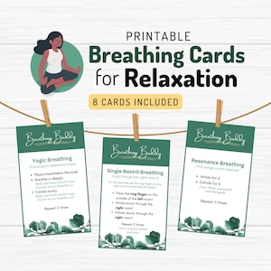 Meditatiekaarten, Ademkaarten, Mindfulnesskaarten, Angstverlichting, Ontspanningskaarten, Geestelijke gezondheid, Kalmtekaarten, Aarding, Therapiehulpmiddelen