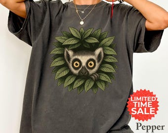 Comfort Colors Lemur Shirt Funny Animal Graphic Tee Ring Tailed Lemur Tshirt Goblincore Gift For Her Jungle Nature Tee Wildlife Lover Boho T