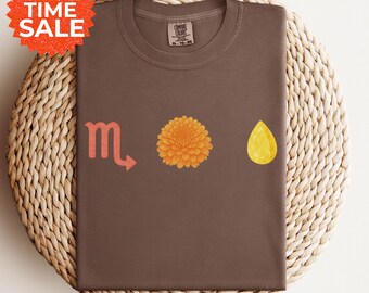 Scorpio Birthflower Shirt: Chrysanthemum Topaz Zodiac Tee