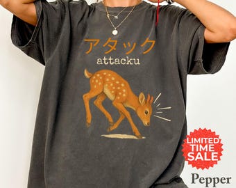 Funny Japanese Deer Shirt Tik Tok Trend Tshirt Give Me Crackers Attacku Meme Tee Comfort Colors Shirt Nara Park Deer Gift for Her Birthday