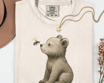 Comfort Colors Bear T-Shirt: Whimsical Forest Animal Tee