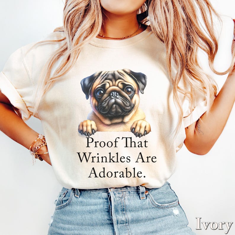 Comfort Funny Pug Shirt, Cute Pug Shirt, Comfort Colors Shirt, Dog Lover Gift, Gift for Grandma Grandpa, Pug Mom Life, Cute Dog Tee Pug Pup Ivory