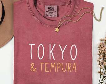 Comfort Colors Tokyo and Tempura Shirt, Tokyo Vacation Shirt, Japanese Food Tee, Japan Travel Shirt, Foodie Travel Gift