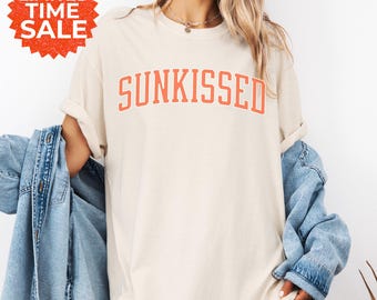 Sunkissed Beach Shirt, Comfort Colors Tshirt, Cute Beach Summer Boho Tee, Oversized Style Comfort Colors Sun Kissed Tee, Beach Shirt, Summer