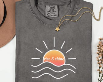 Comfort Colors Sunrise T-Shirt: Minimalist Beach Shirt