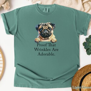 Comfort Funny Pug Shirt, Cute Pug Shirt, Comfort Colors Shirt, Dog Lover Gift, Gift for Grandma Grandpa, Pug Mom Life, Cute Dog Tee Pug Pup Light Green