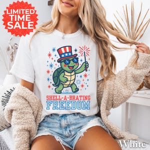 4th of July Shirt Freedom Shirt Independence Day Tee Patriotic Turtle Tee Kids Comfort Colors Tshirt Tortoise Tee 4th July Gift July 4th Tee