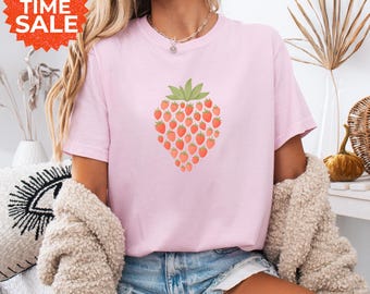 Comfort Colors Strawberry Shirt: Cottagecore Summer Tee