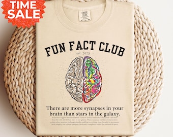 Fun Fact Club Comfort Colors Shirt: Brain Stars Neuroscience Tee