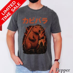 Comfort Colors Capybara Shirt, Capyzilla Monster Tee Capybara Shirt, Comfort Colors Tee, Japanese Shirt, Men Shirt, Meme Shirt, Gift For Him