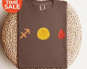Sagittarius Birthflower Tee: Chrysanthemum Topaz Shirt - November Birthday Gift